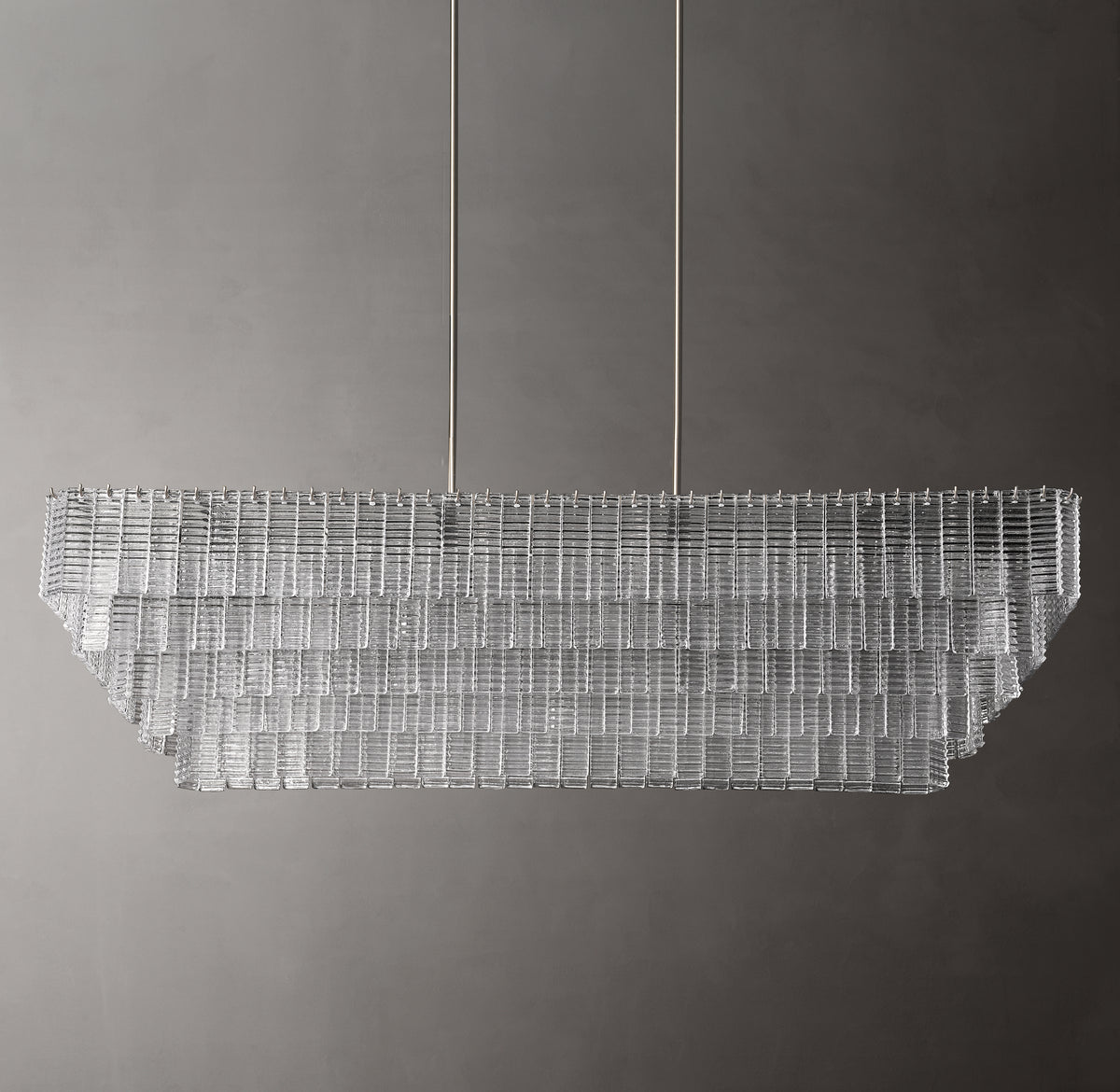 Heritage Sirene Clear Glass Rectangular Chandelier, alternate view