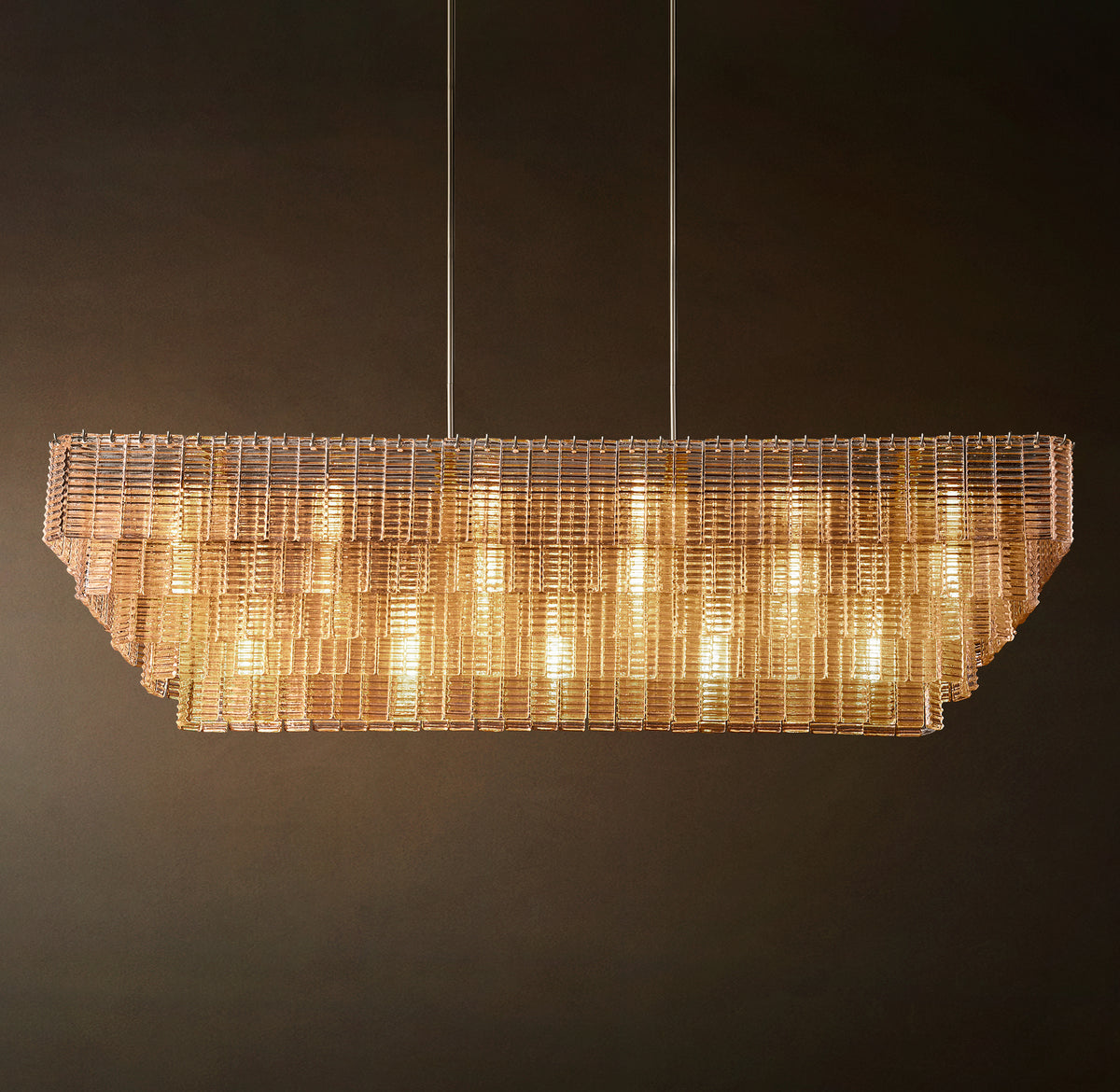 Heritage Sirene Clear Glass Rectangular Chandelier