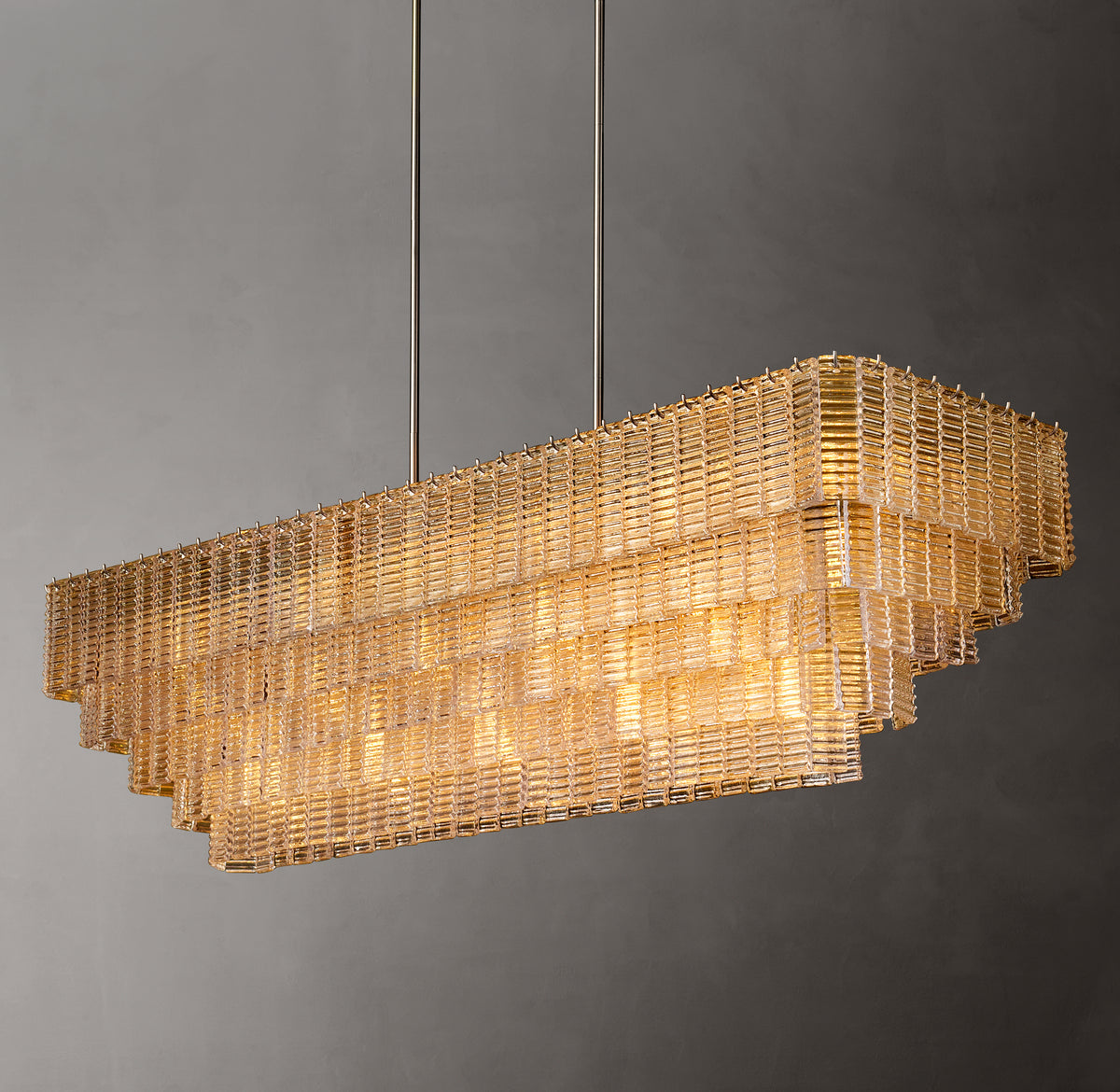 Heritage Sirene Clear Glass Rectangular Chandelier
