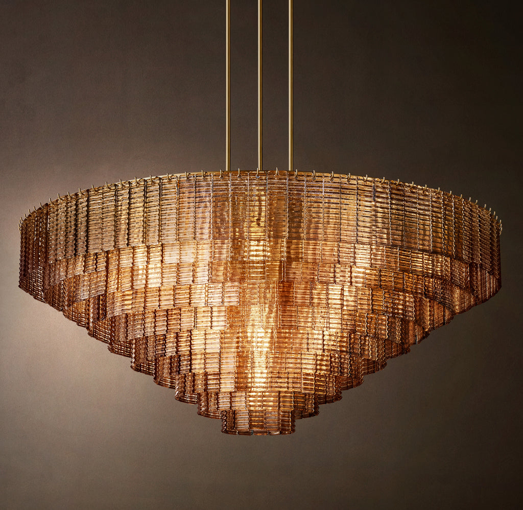Heritage Sirene Smoke Glass Round Chandelier, alternate view