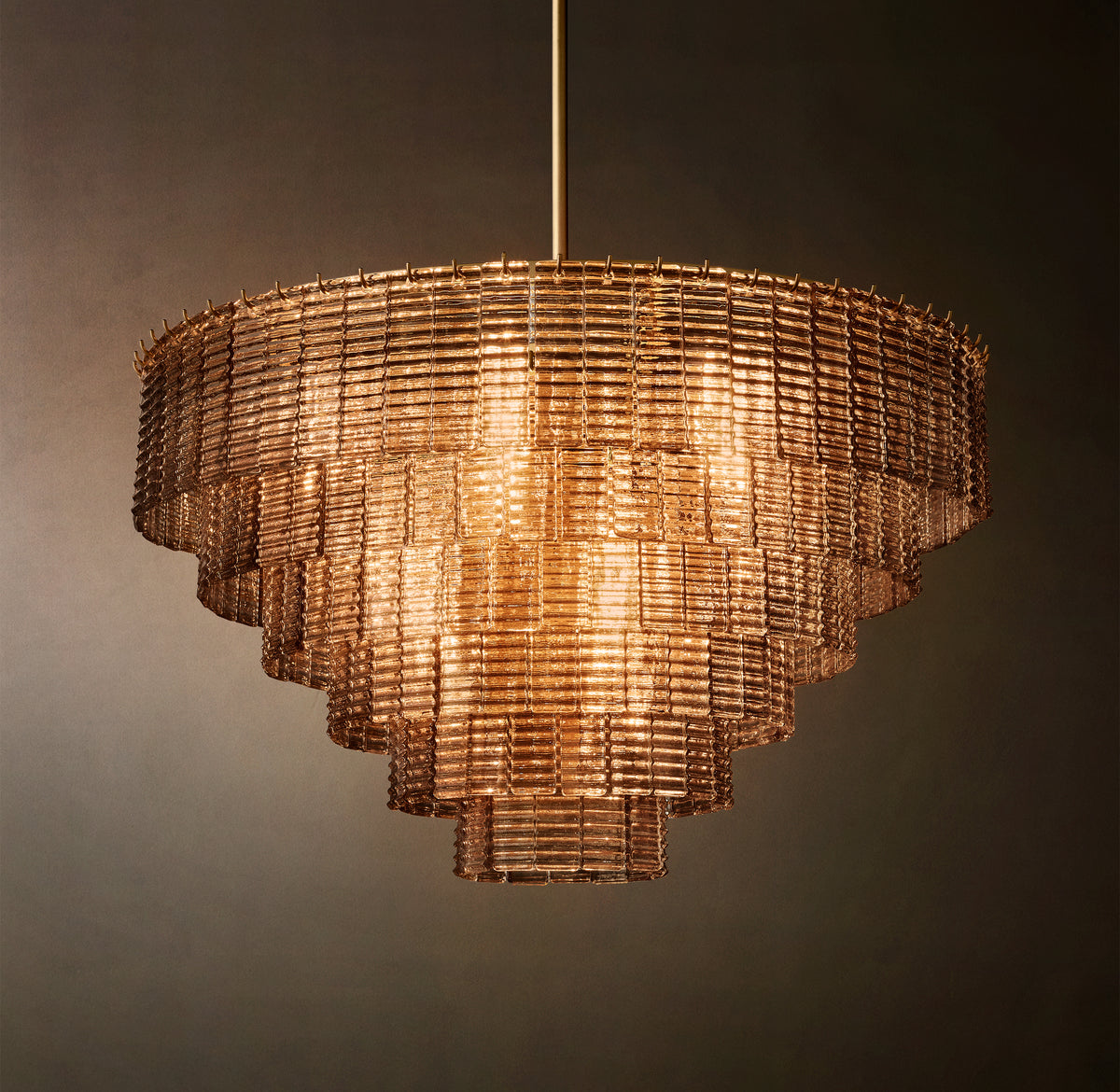 Heritage Sirene Smoke Glass Round Chandelier, alternate view