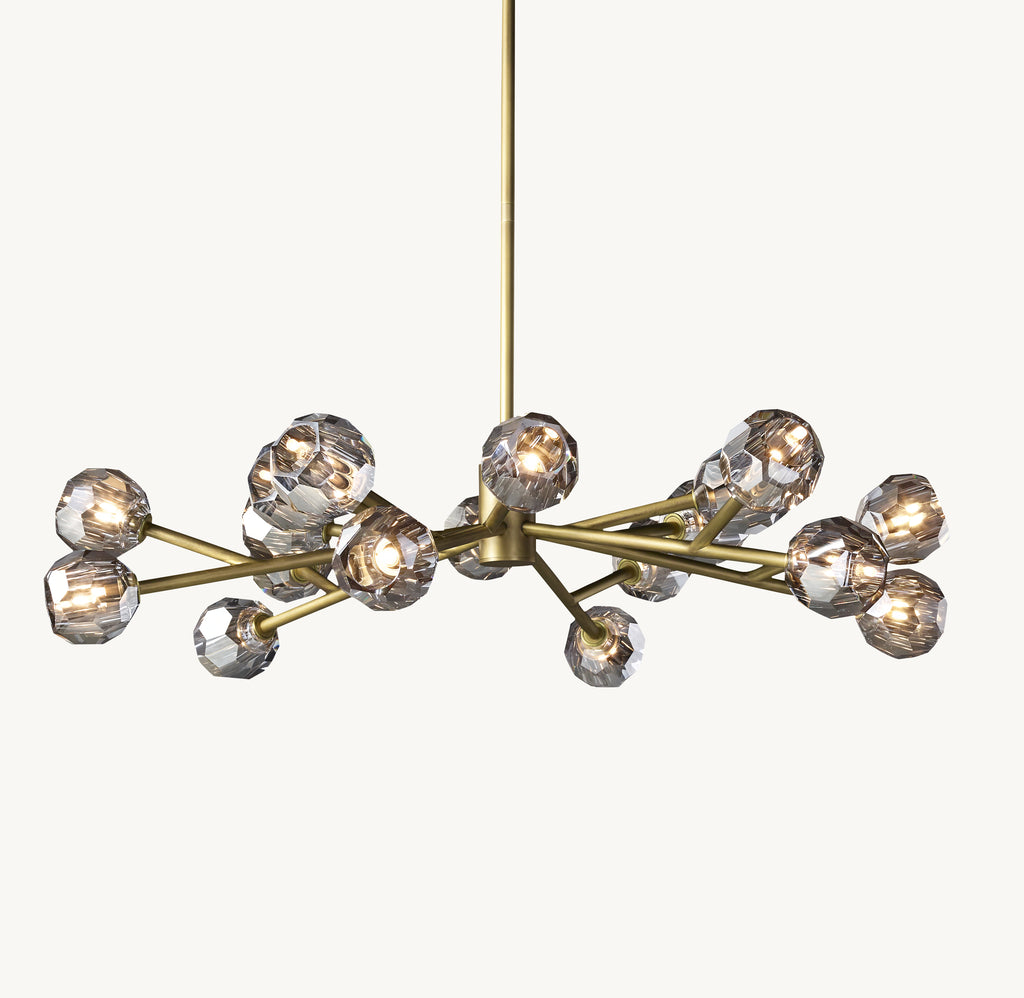 Heritage Boule De Cristal Smoke Glass Round Chandelier, alternate view