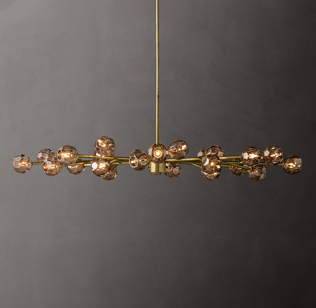 Heritage Boule De Cristal Smoke Glass Oval Chandelier