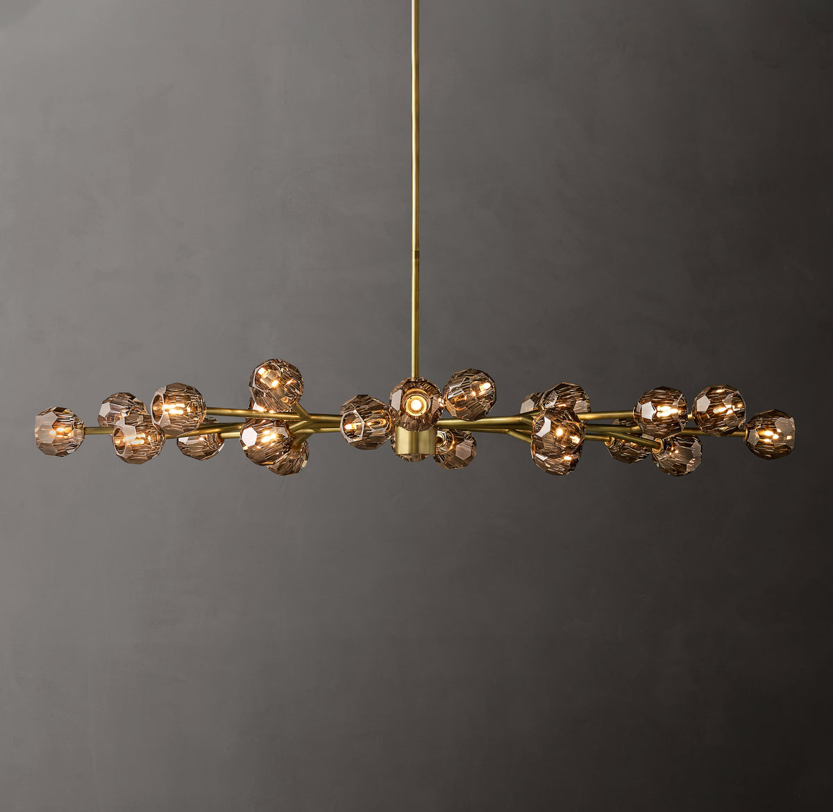 Heritage Boule De Cristal Smoke Glass Oval Chandelier
