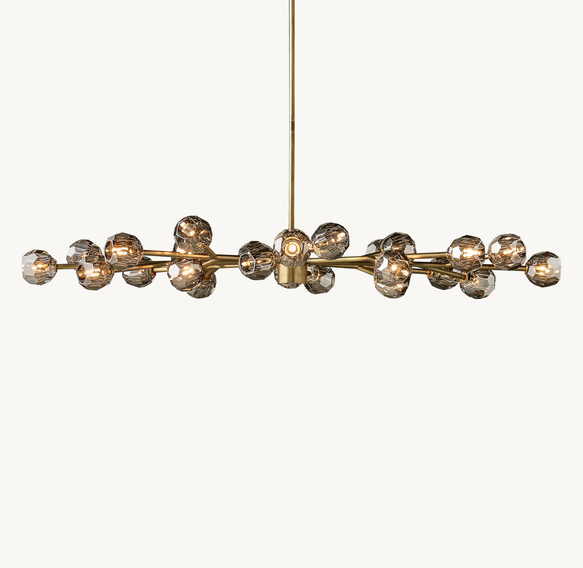 Heritage Boule De Cristal Smoke Glass Oval Chandelier, alternate view