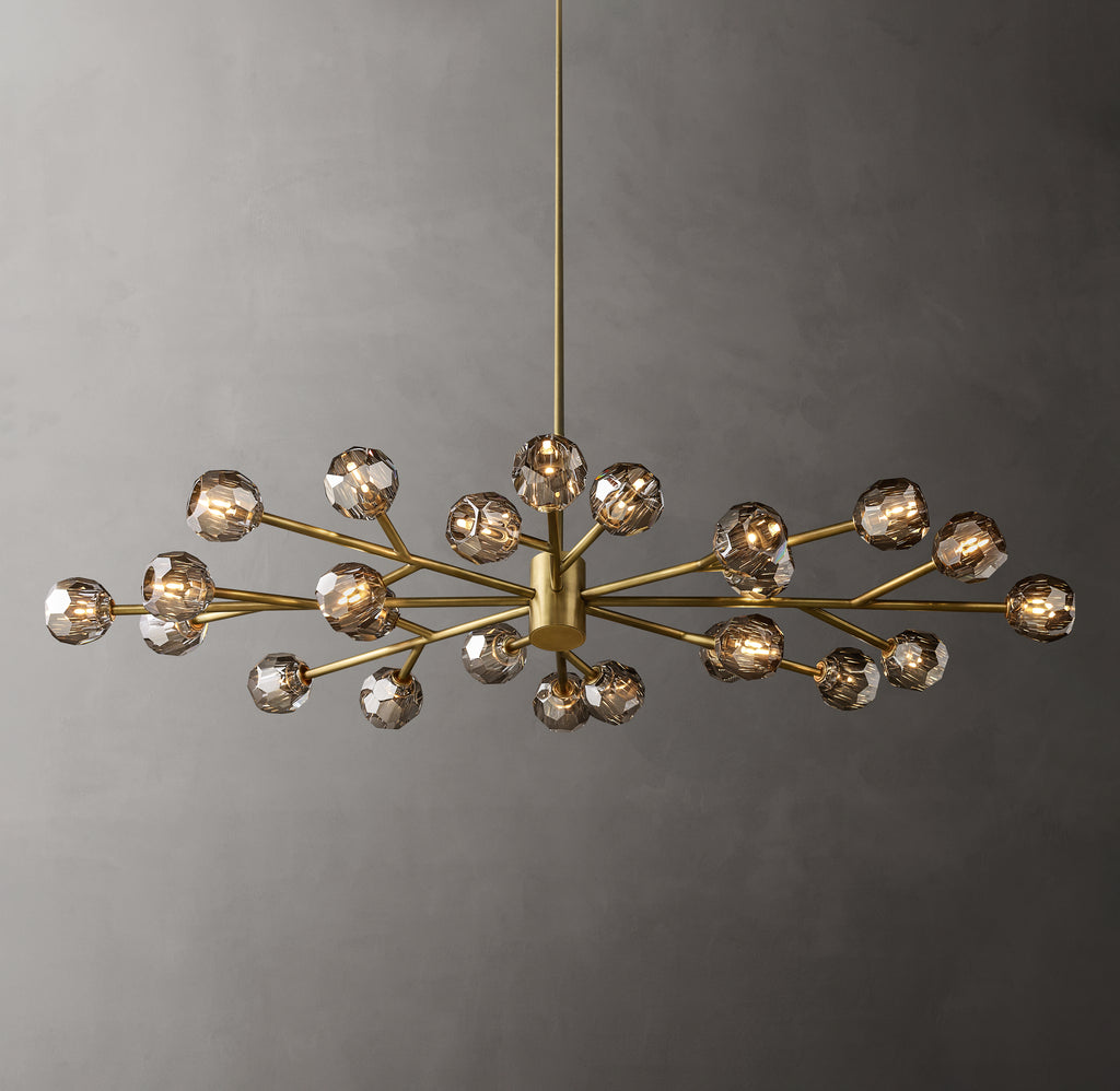 Heritage Boule De Cristal Smoke Glass Oval Chandelier