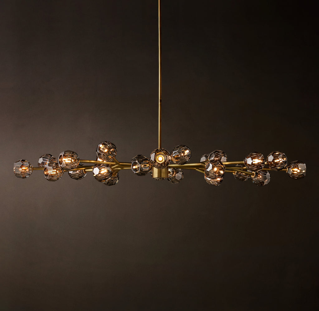 Heritage Boule De Cristal Smoke Glass Oval Chandelier