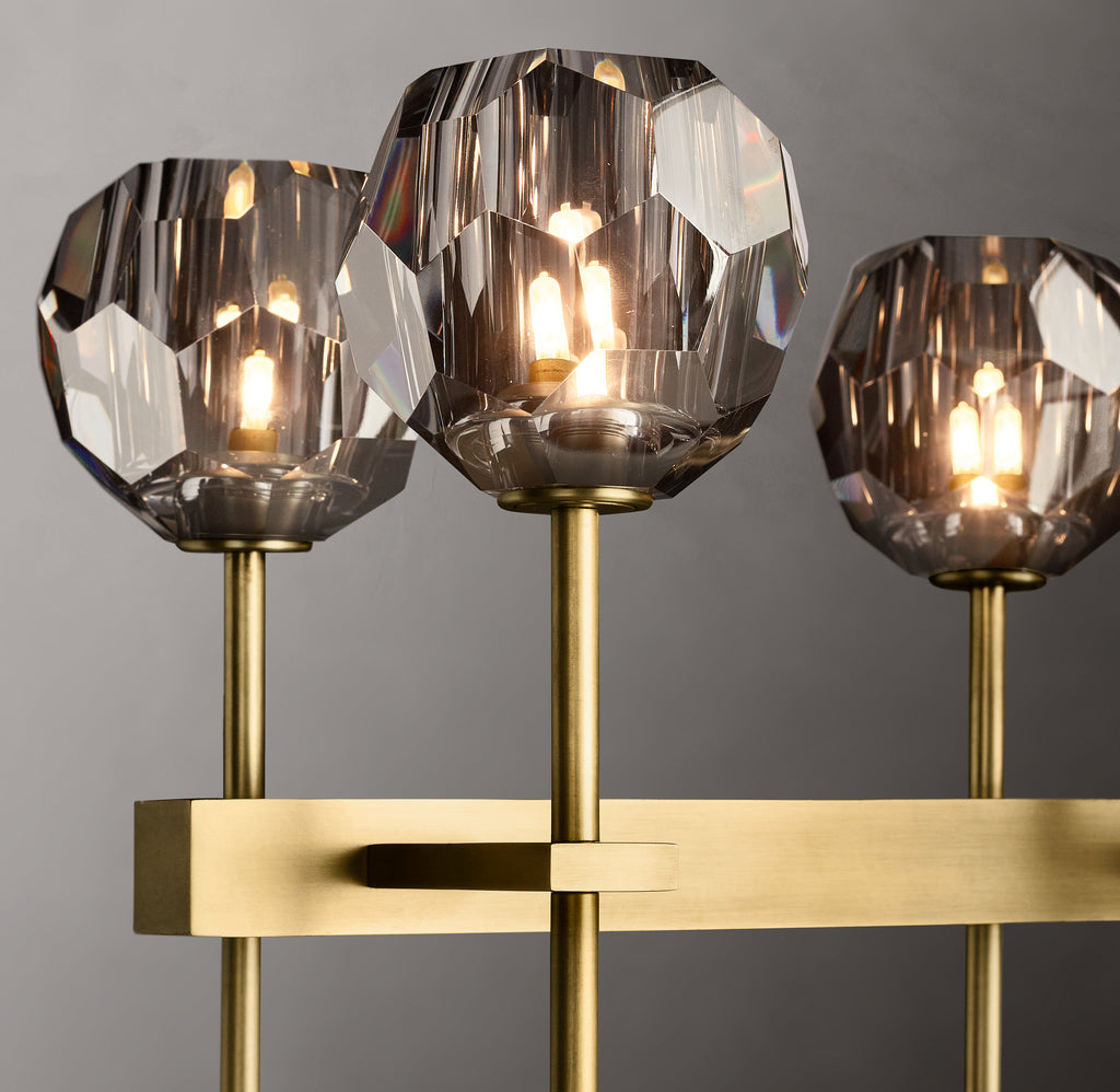 Heritage Boule De Cristal Smoke Glass Double Linear Chandelier