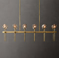 Heritage Boule De Cristal Smoke Glass Double Linear Chandelier