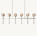 Heritage Boule De Cristal Smoke Glass Double Linear Chandelier