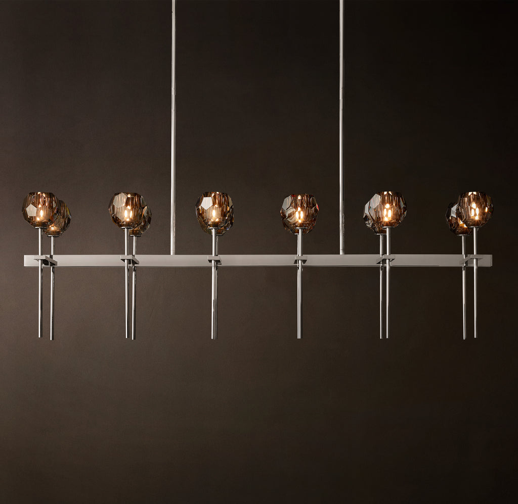 Heritage Boule De Cristal Smoke Glass Double Linear Chandelier, alternate view