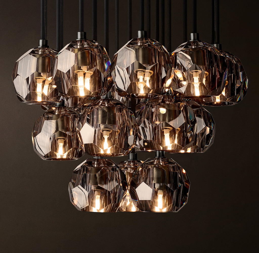 Heritage Boule De Cristal Smoke Glass Round Cluster Chandelier, alternate view