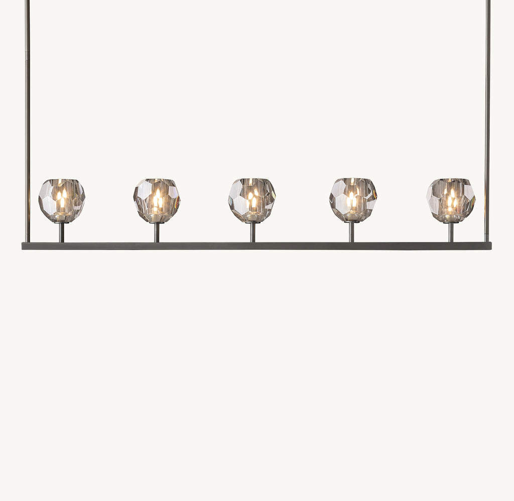 Heritage Boule De Cristal Smoke Glass Linear Chandelier