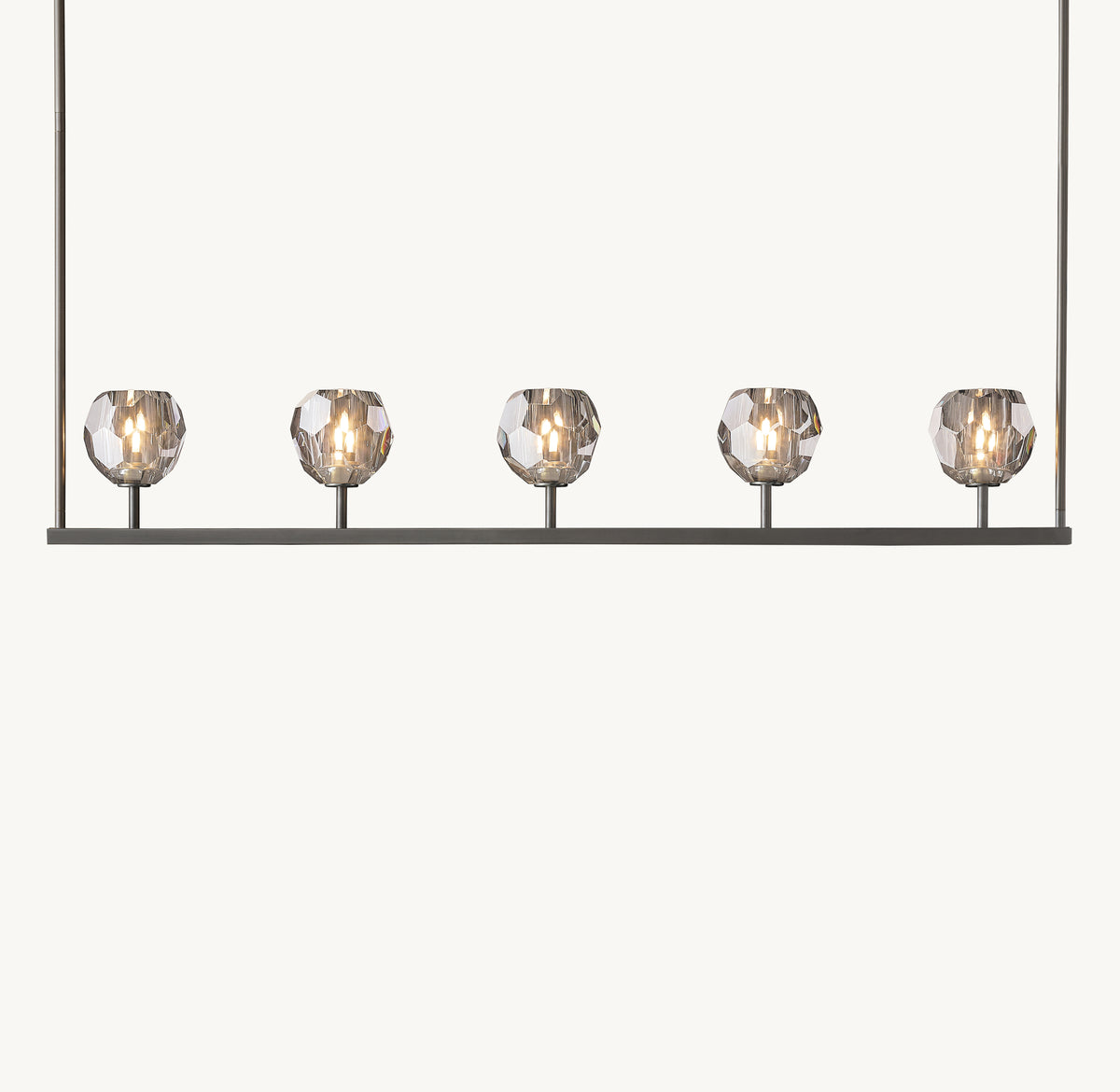 Heritage Boule De Cristal Smoke Glass Linear Chandelier