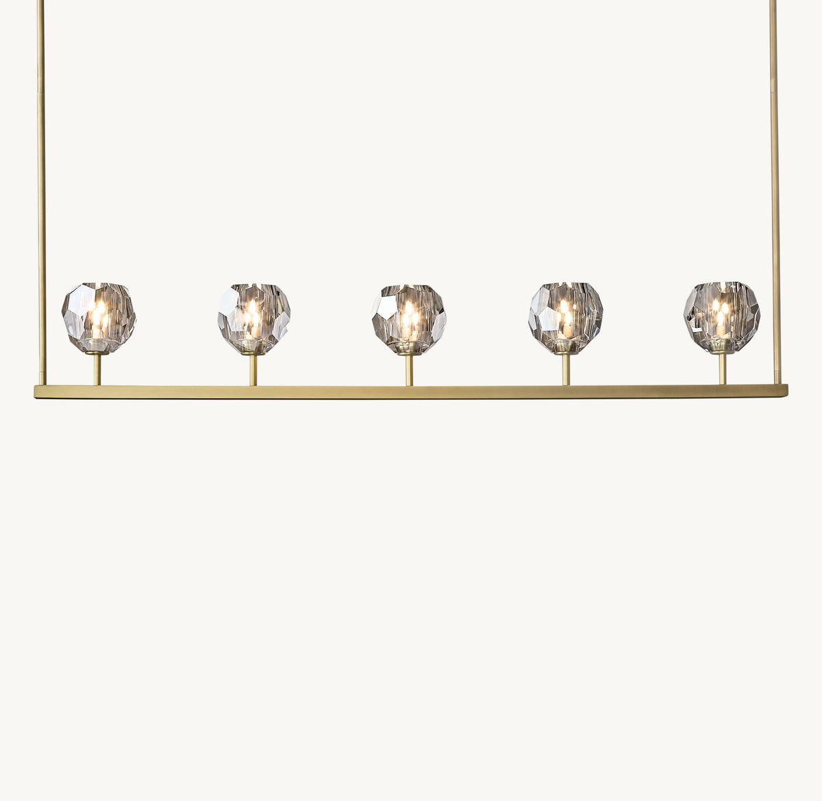 Heritage Boule De Cristal Smoke Glass Linear Chandelier, alternate view