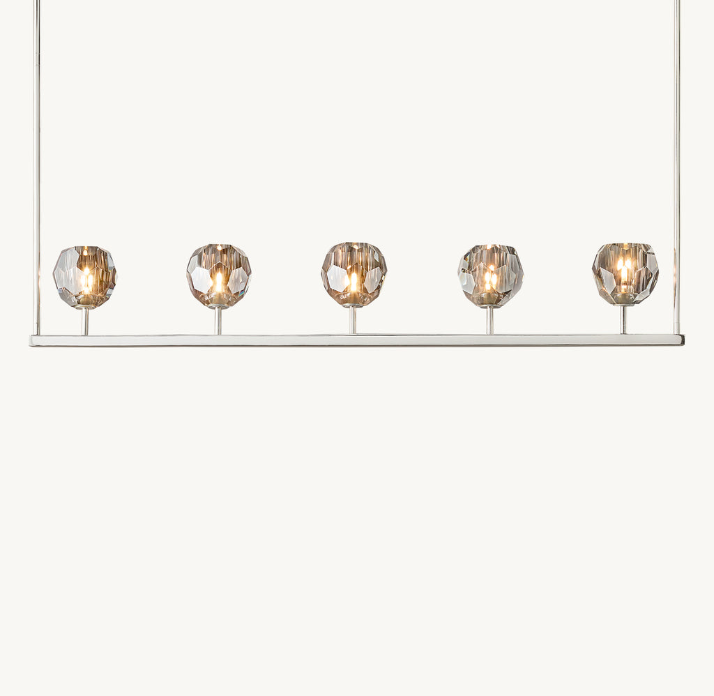 Heritage Boule De Cristal Smoke Glass Linear Chandelier