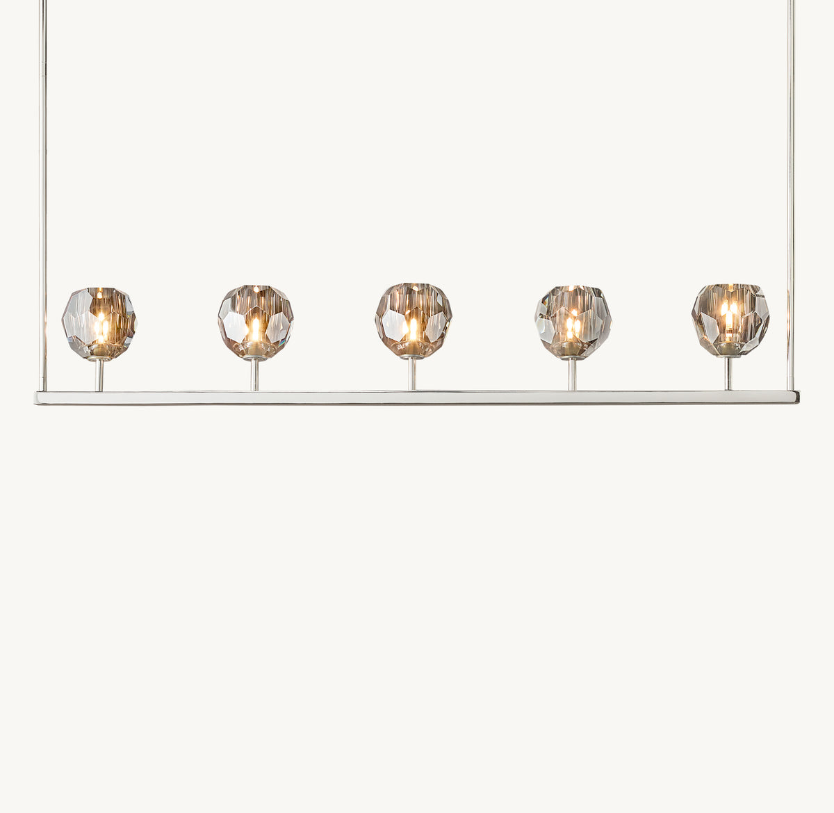 Heritage Boule De Cristal Smoke Glass Linear Chandelier