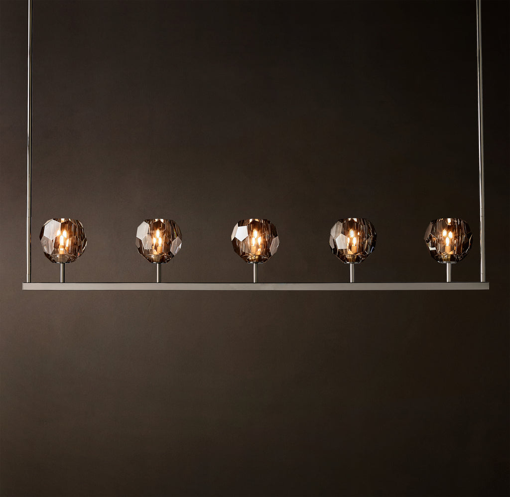 Heritage Boule De Cristal Smoke Glass Linear Chandelier, alternate view