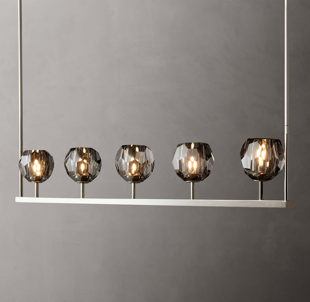 Heritage Boule De Cristal Smoke Glass Linear Chandelier