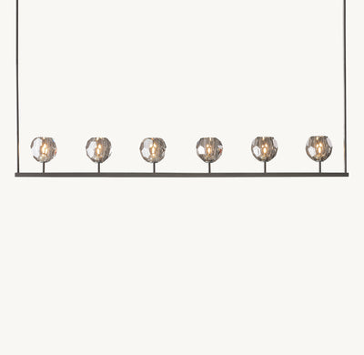 Heritage Boule De Cristal Smoke Glass Linear Chandelier
