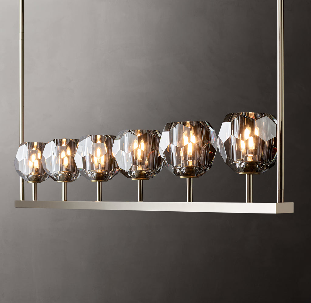 Heritage Boule De Cristal Smoke Glass Linear Chandelier
