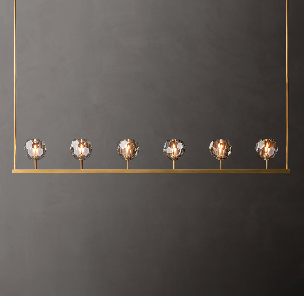 Heritage Boule De Cristal Smoke Glass Linear Chandelier