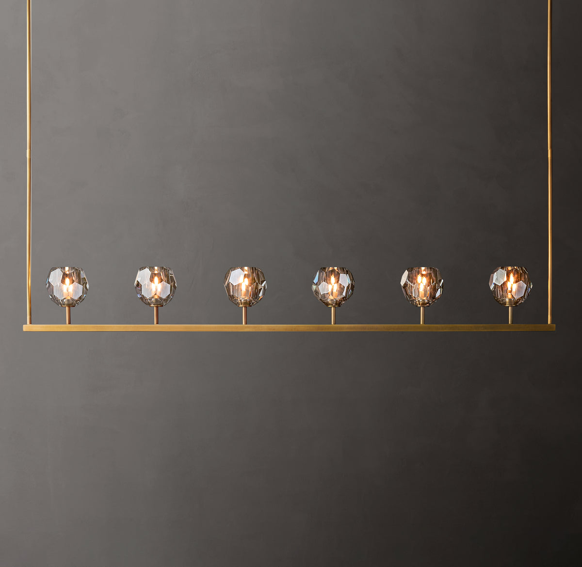 Heritage Boule De Cristal Smoke Glass Linear Chandelier