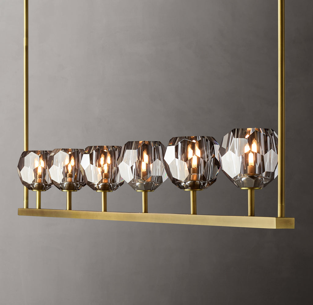 Heritage Boule De Cristal Smoke Glass Linear Chandelier