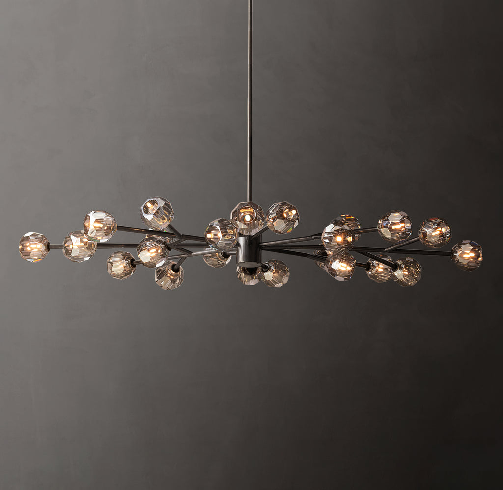 Heritage Boule De Cristal Smoke Glass Oval Chandelier