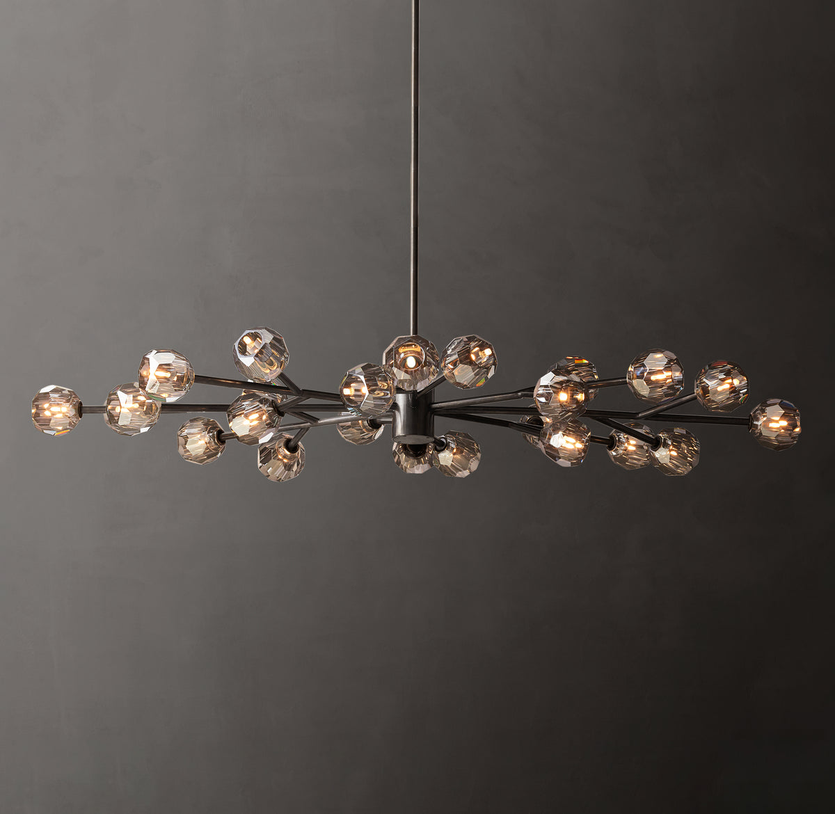 Heritage Boule De Cristal Smoke Glass Oval Chandelier