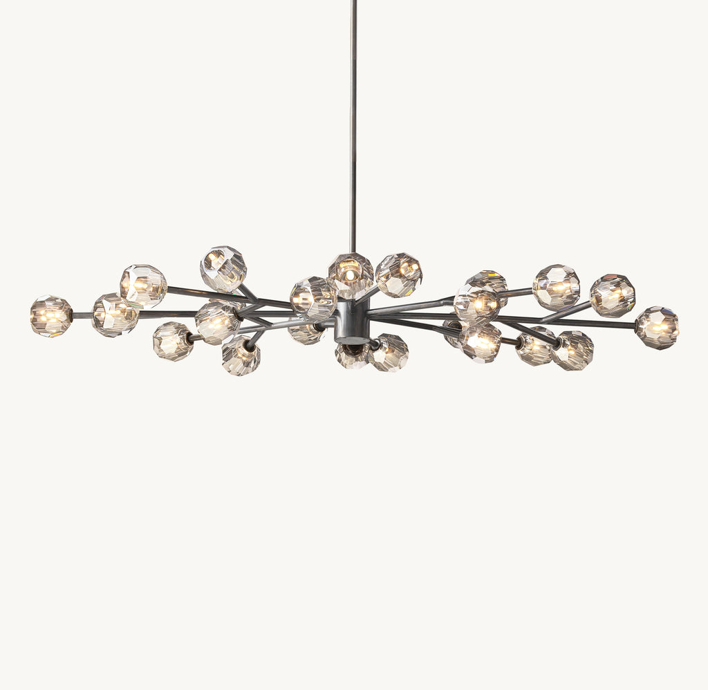Heritage Boule De Cristal Smoke Glass Oval Chandelier, alternate view