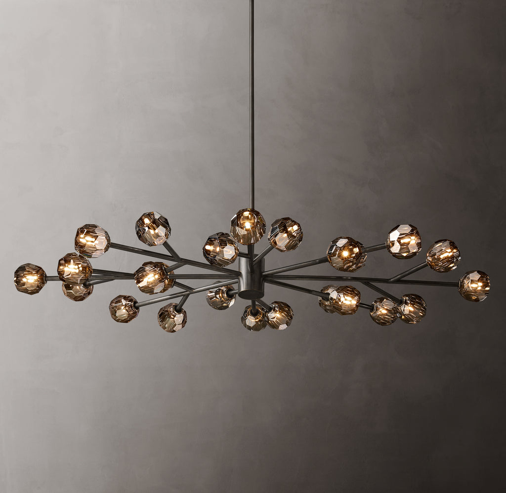 Heritage Boule De Cristal Smoke Glass Oval Chandelier