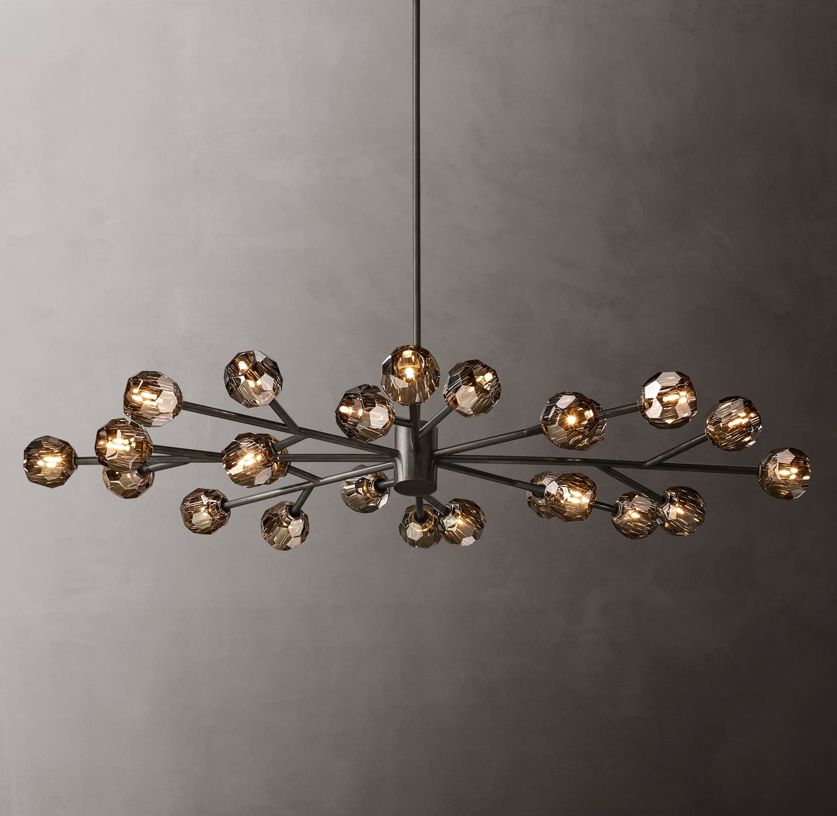 Heritage Boule De Cristal Smoke Glass Oval Chandelier