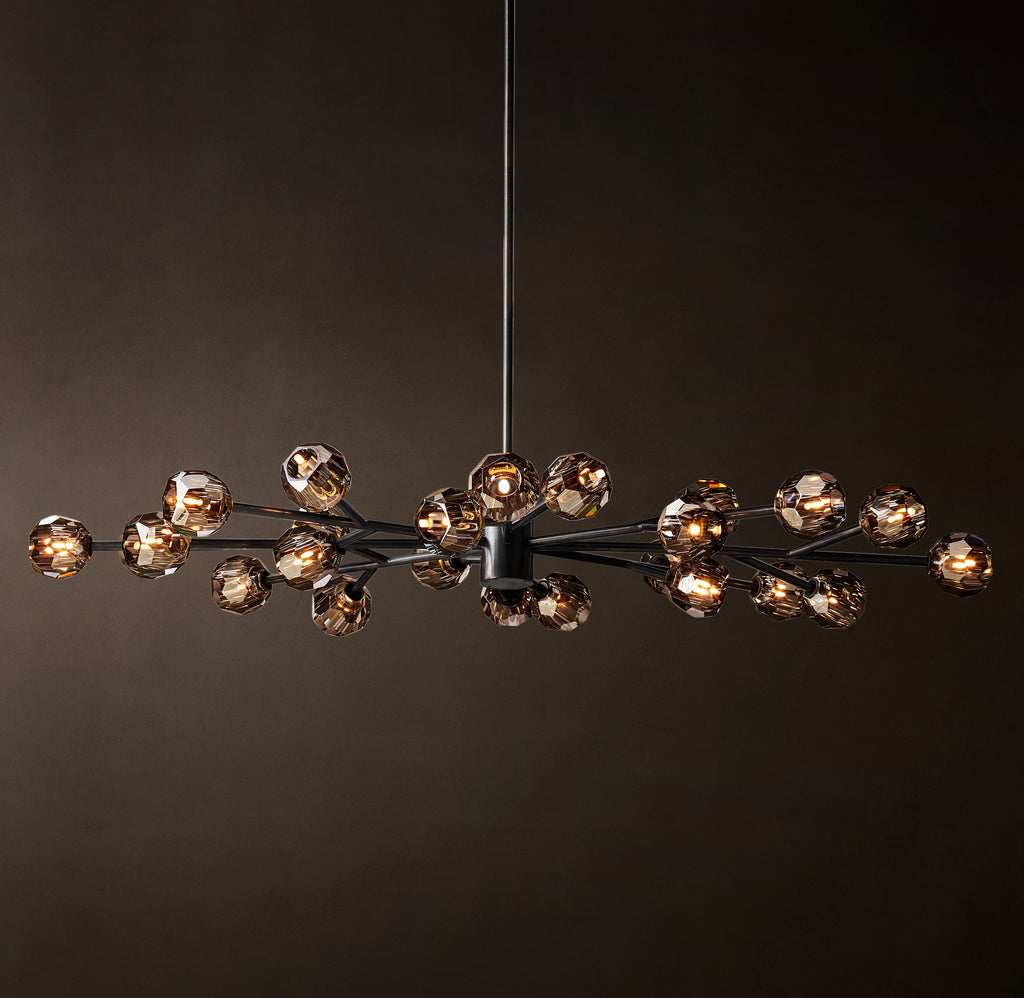 Heritage Boule De Cristal Smoke Glass Oval Chandelier