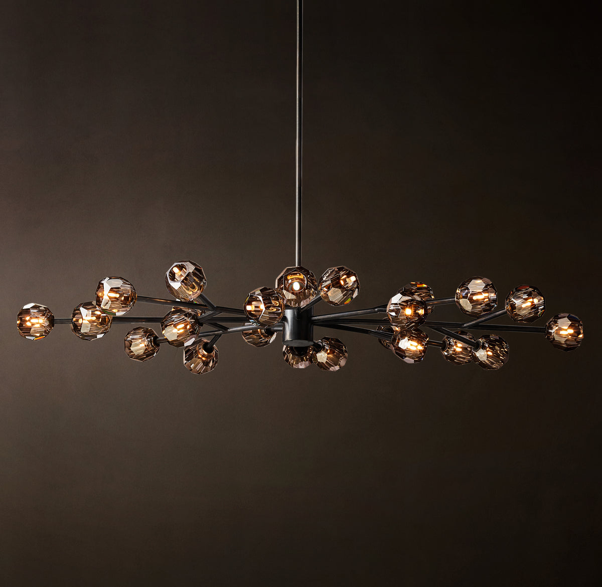 Heritage Boule De Cristal Smoke Glass Oval Chandelier