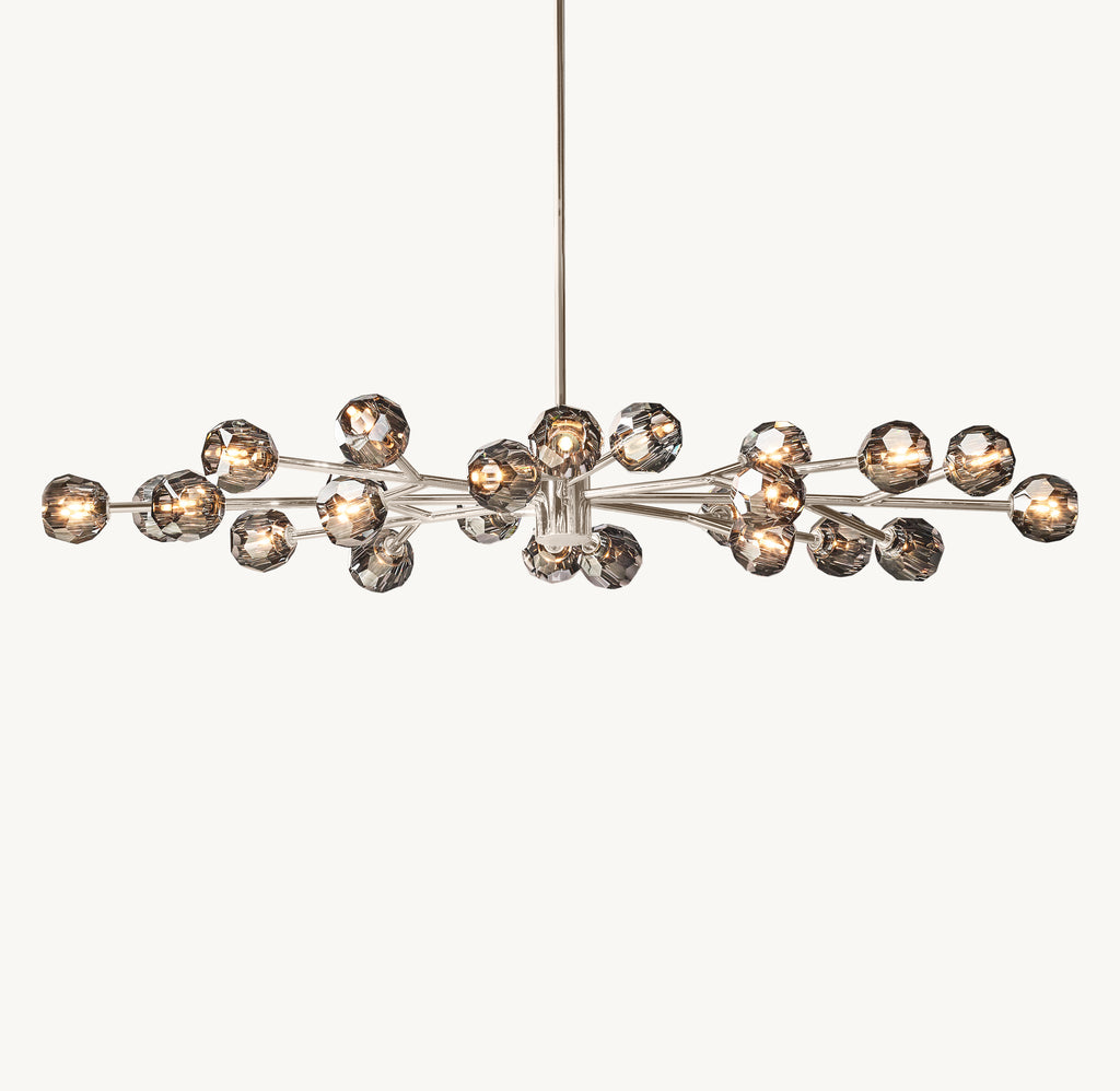 Heritage Boule De Cristal Smoke Glass Oval Chandelier, alternate view