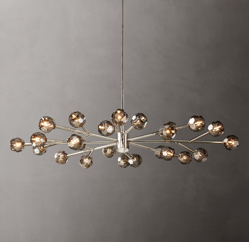 Heritage Boule De Cristal Smoke Glass Oval Chandelier