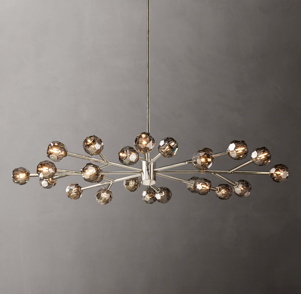 Heritage Boule De Cristal Smoke Glass Oval Chandelier