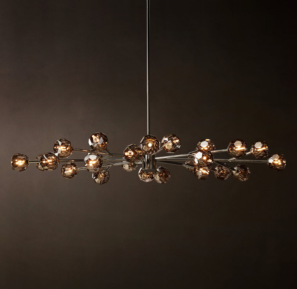 Heritage Boule De Cristal Smoke Glass Oval Chandelier
