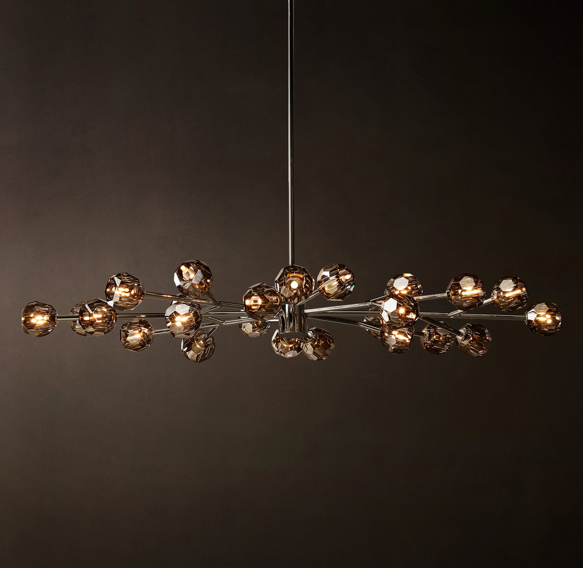 Heritage Boule De Cristal Smoke Glass Oval Chandelier
