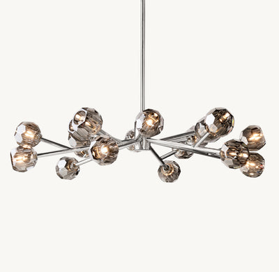 Heritage Boule De Cristal Smoke Glass Round Chandelier – 48" Polished Nickel
