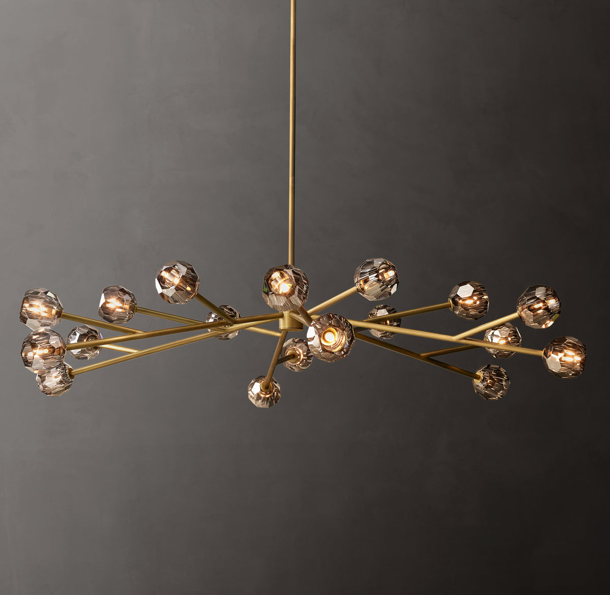 Heritage Boule De Cristal Smoke Glass Round Chandelier