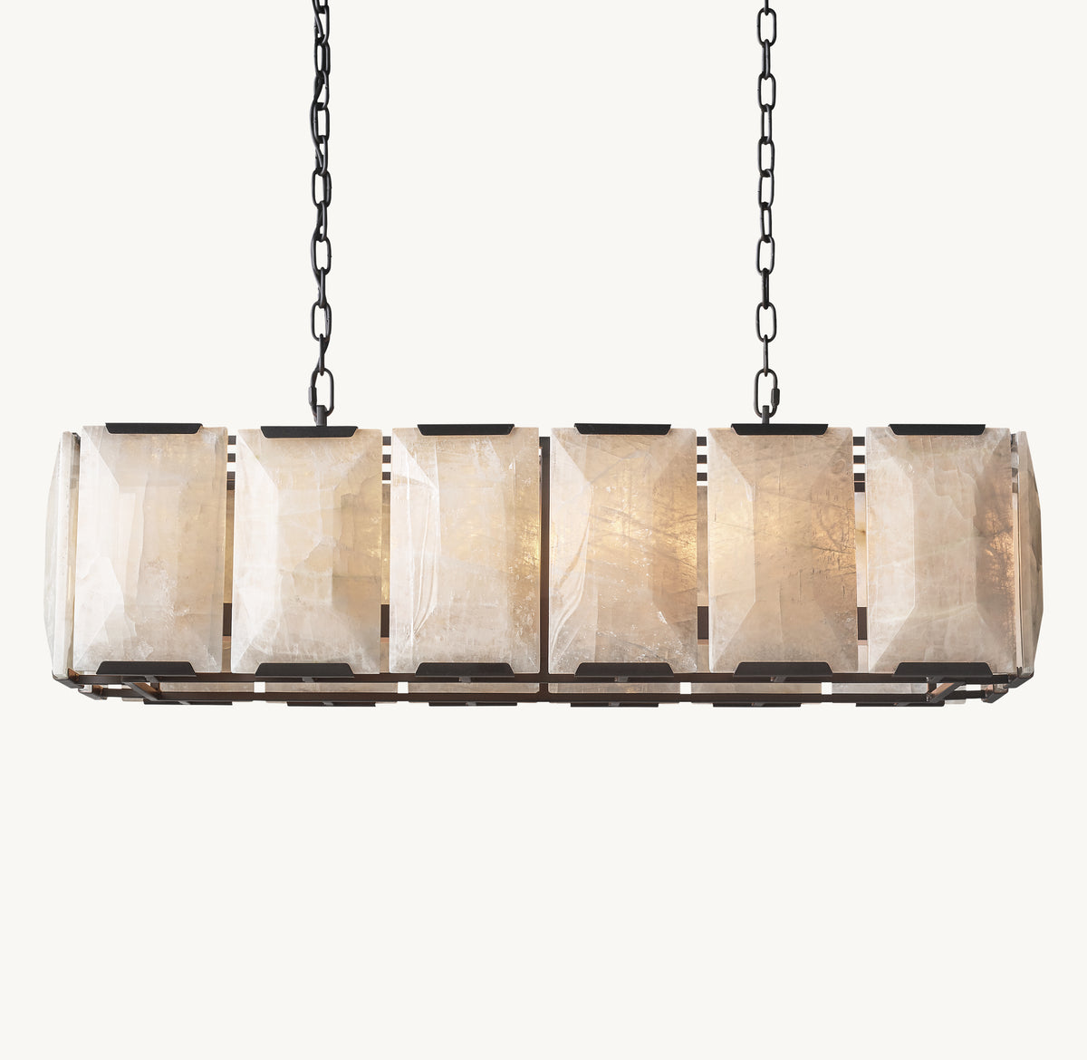 Signature Harlow Calcite Rectangular Chandelier, alternate view