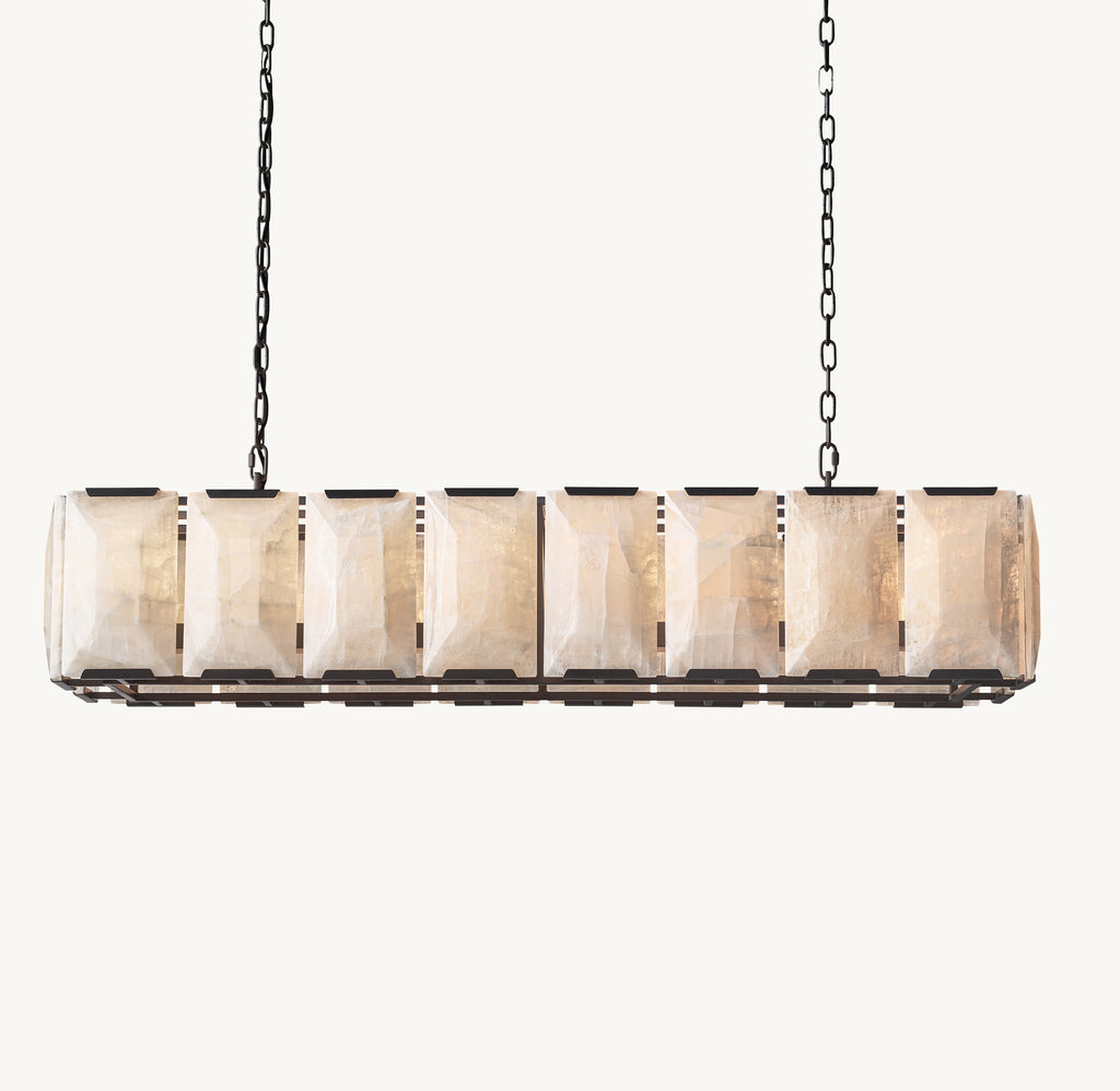 Signature Harlow Calcite Rectangular Chandelier, alternate view