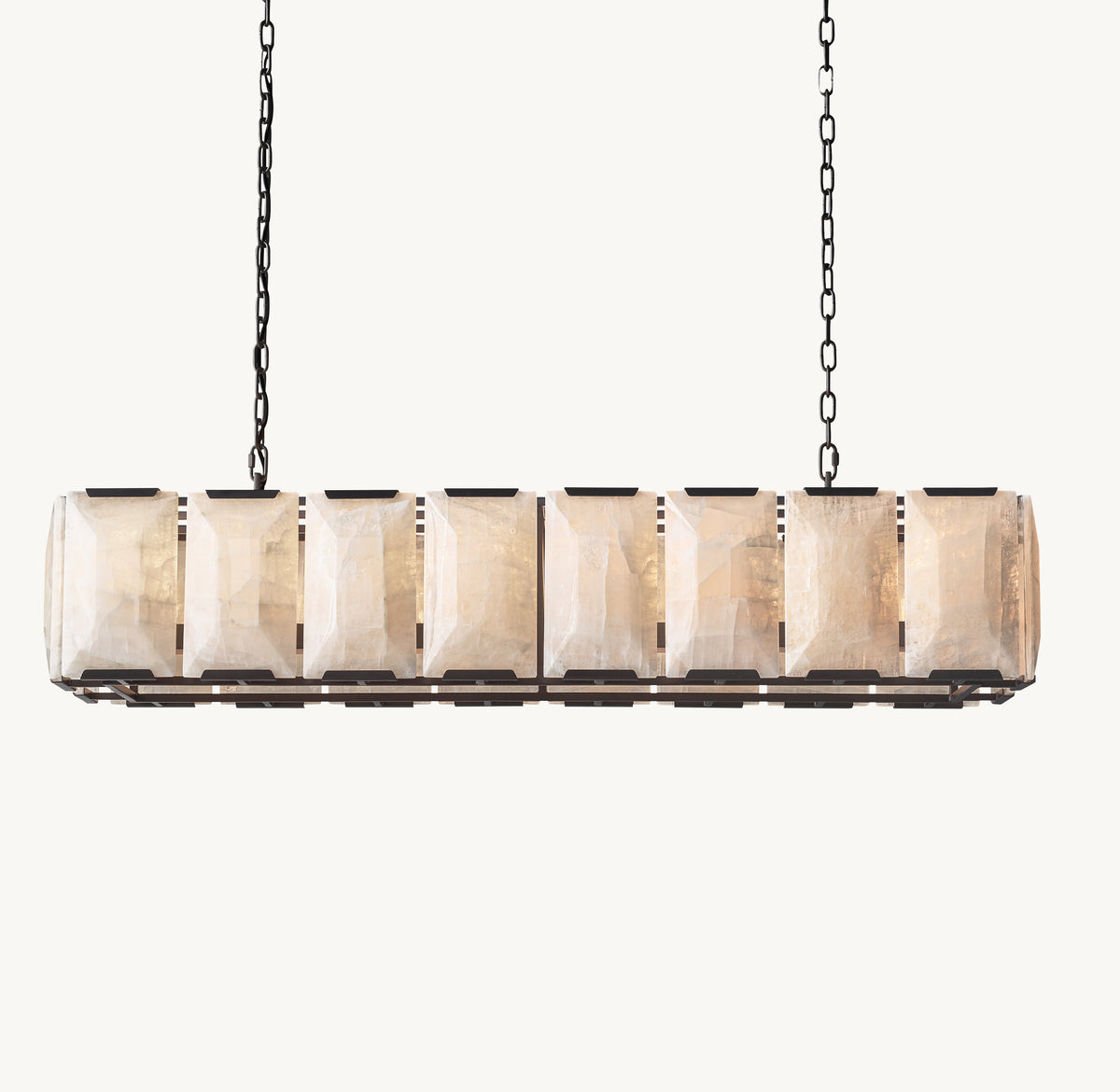 Signature Harlow Calcite Rectangular Chandelier, alternate view