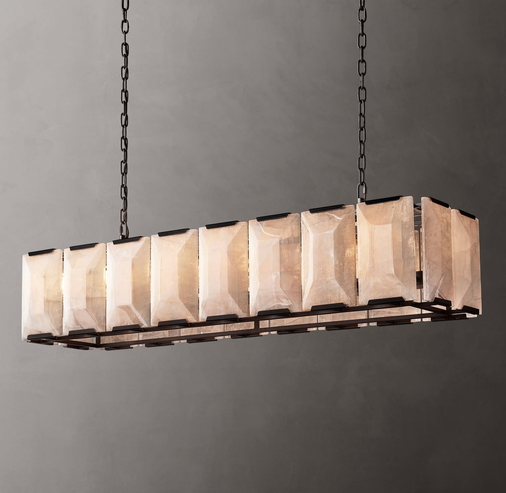 Signature Harlow Calcite Rectangular Chandelier – 54"