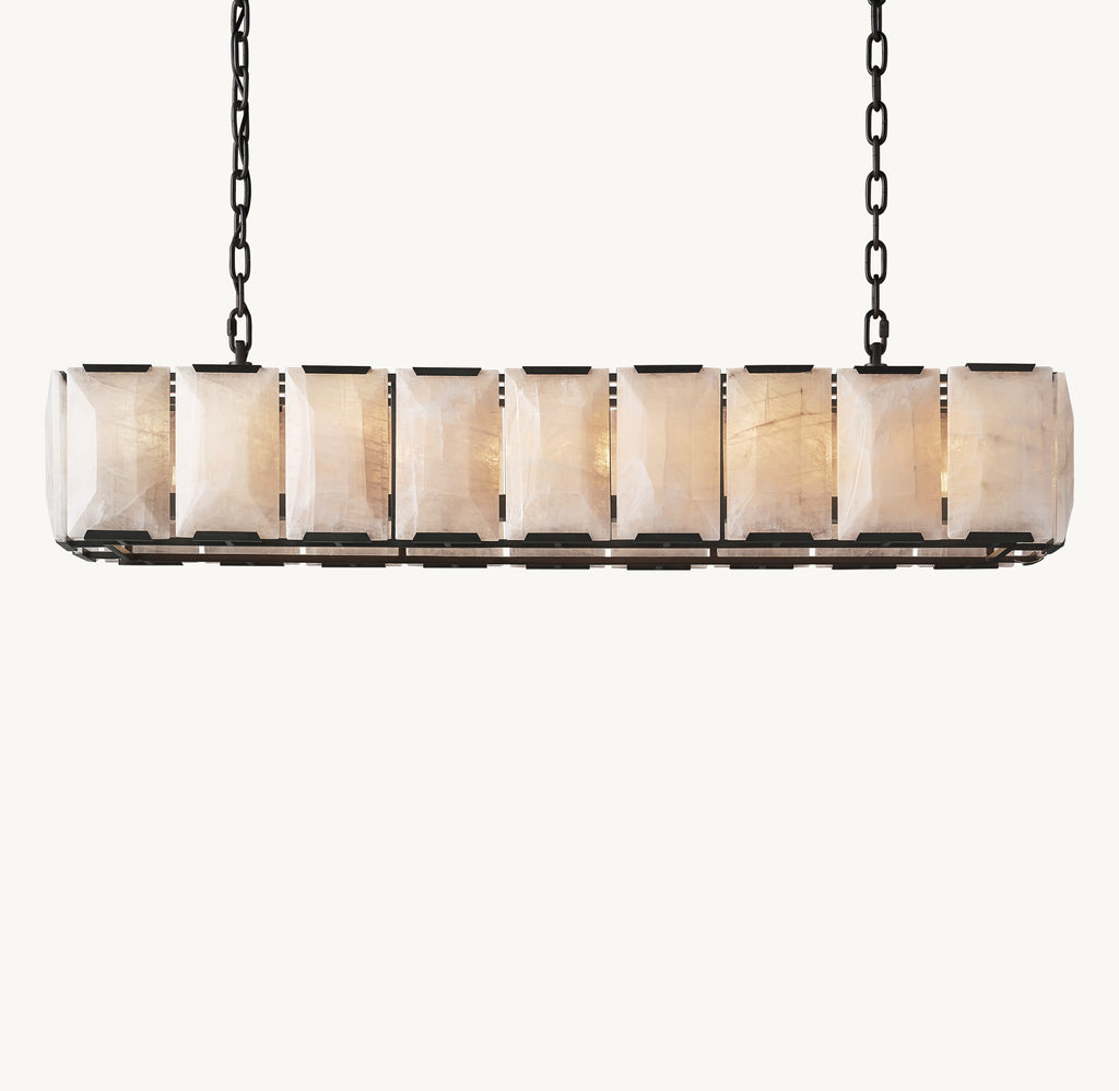 Signature Harlow Calcite Rectangular Chandelier, alternate view