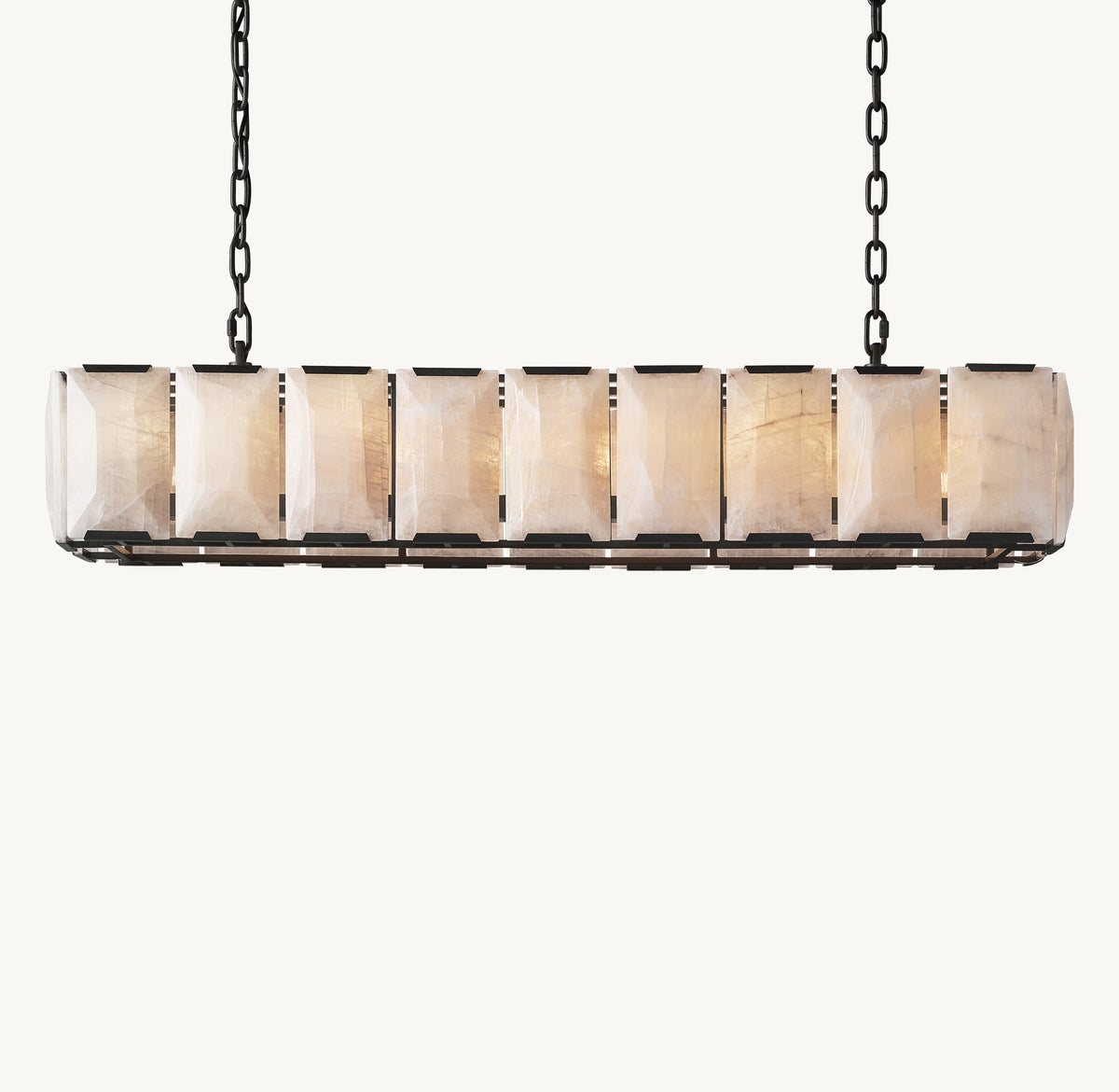 Signature Harlow Calcite Rectangular Chandelier, alternate view
