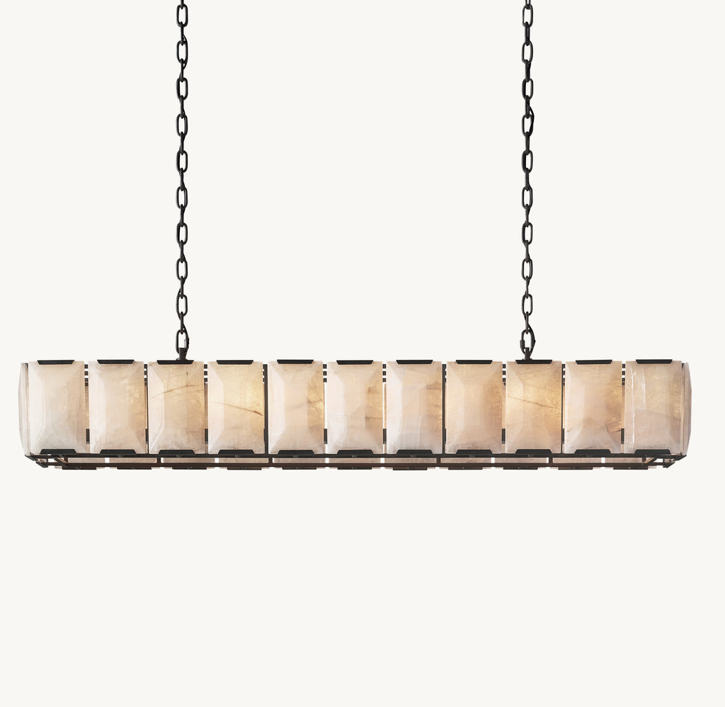 Signature Harlow Calcite Rectangular Chandelier, alternate view