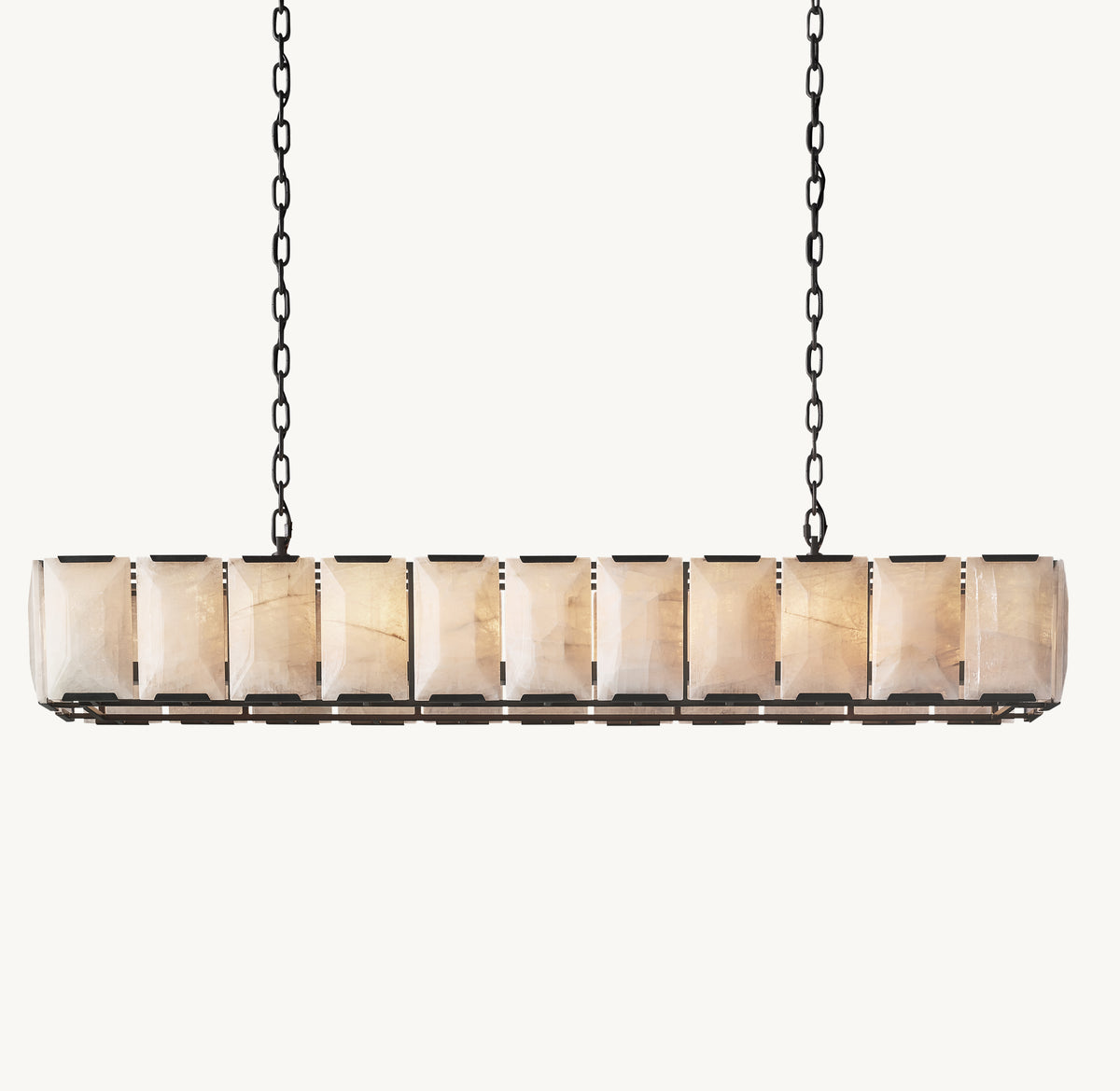 Signature Harlow Calcite Rectangular Chandelier, alternate view